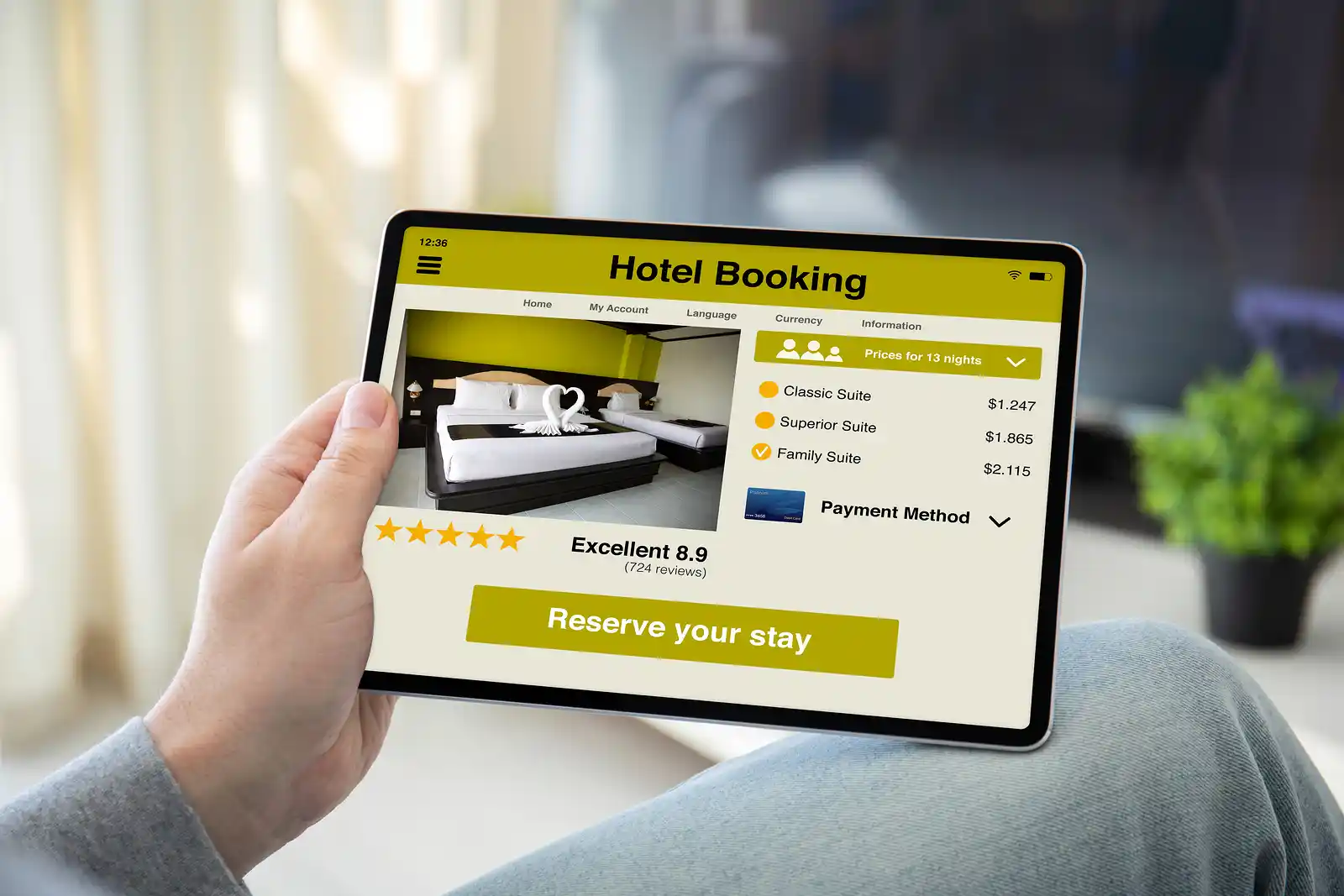 hotel booking account