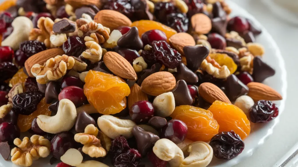 Homemade Trail Mix with Nuts and Dried Fruit