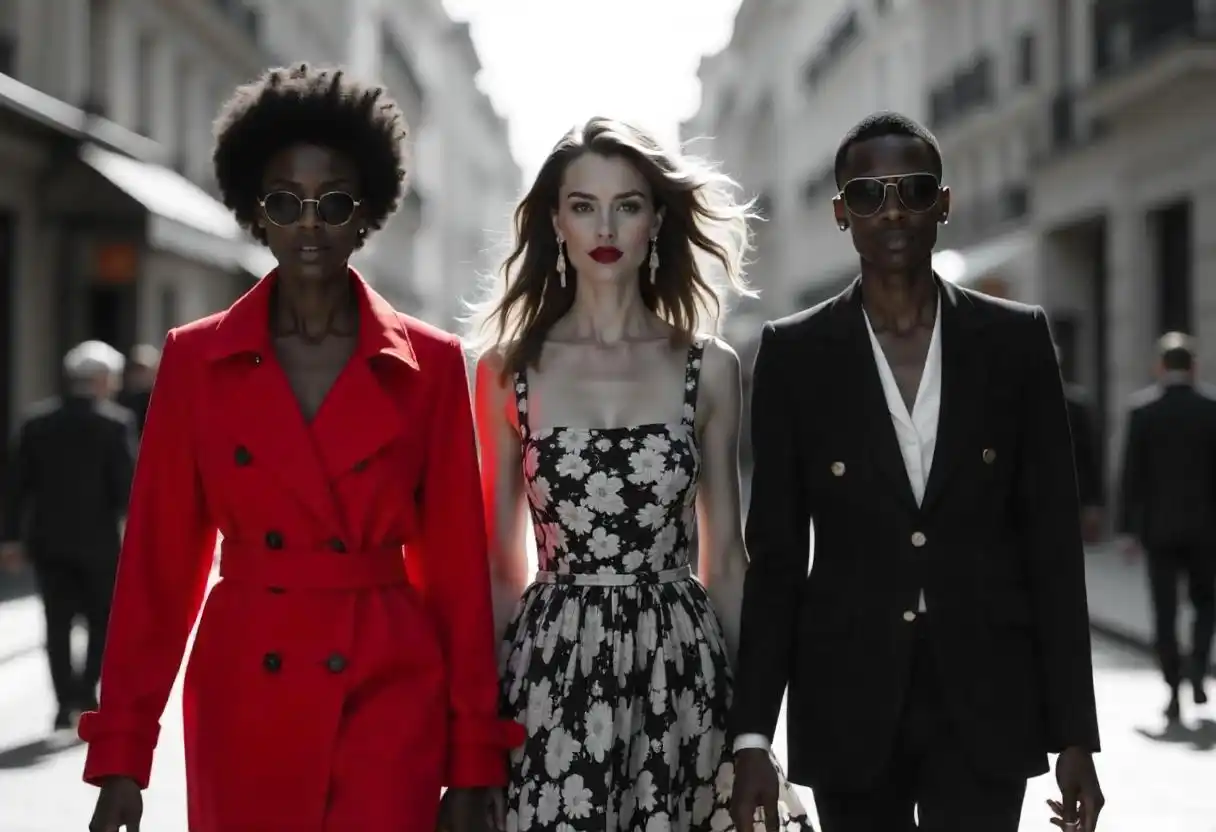 3 ladies traveling in stylish clothes